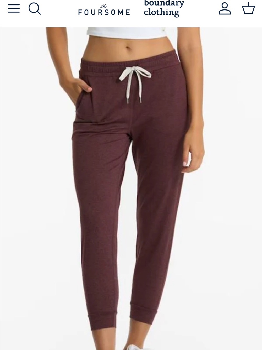 Vuori Maroon Heather Track Joggers with Cream Drawstring